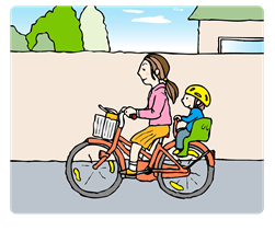 親子自転車イラスト